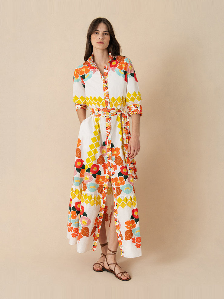 Astro flowers white Marni midi dress DRESS - SS24 Borgo De Nor    - Collagerie