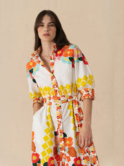 Astro flowers white Marni midi dress DRESS - SS24 Borgo De Nor    - Collagerie