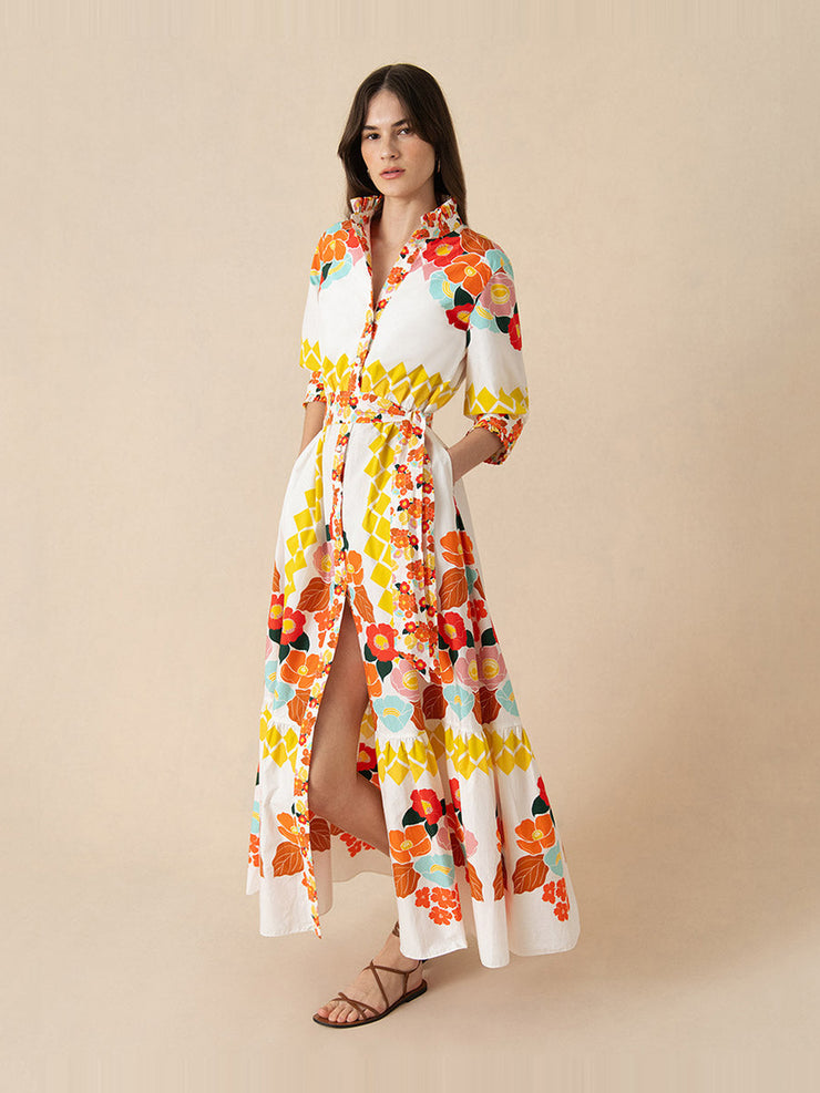 Astro flowers white Marni midi dress DRESS - SS24 Borgo De Nor    - Collagerie