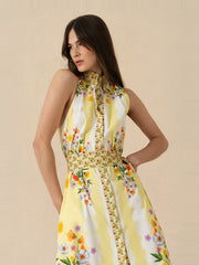 Terrazo yellow Biba cotton maxi dress
