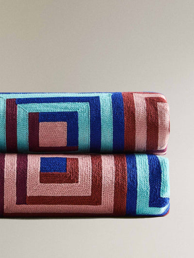 Zara Home x Collagerie Cotton bedspread with squares at Collagerie