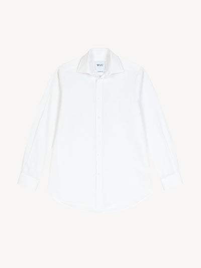 With Nothing Underneath The White fine poplin boyfriend shirt at Collagerie