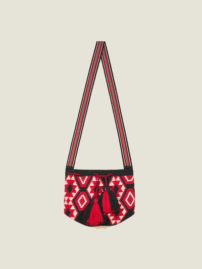 The Colombia Collective The Colombia Collective x Brora hand woven mini tassel tote bag AW24 at Collagerie