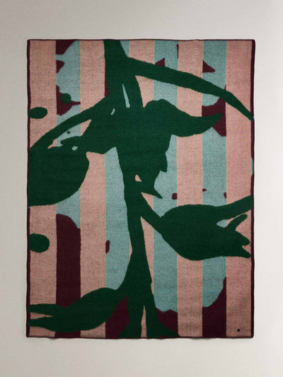 Zara Home x Collagerie Striped branch wool blend throw at Collagerie