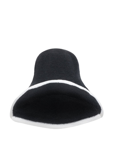 BrunnaCo Bloom line crochet sun hat in black at Collagerie