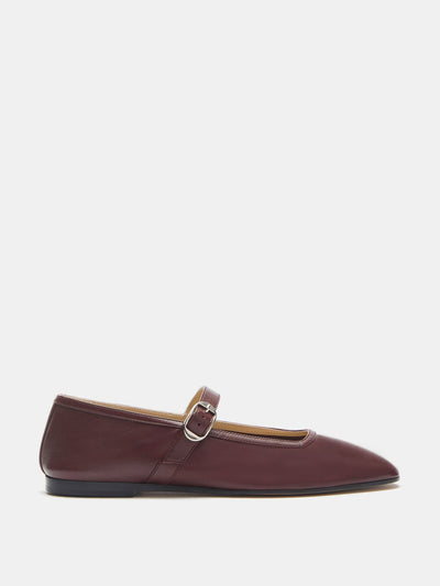 Le Monde Beryl Oxblood leather ballet Mary Jane flats at Collagerie