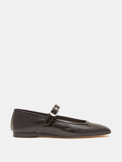 Le Monde Beryl Black patent Leather leather ballet Mary Jane flats at Collagerie