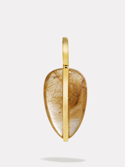 By Pariah Small pebble pendant in Rutilated quartz at Collagerie