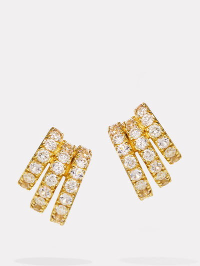 By Pariah Gold classic pave earring stack at Collagerie