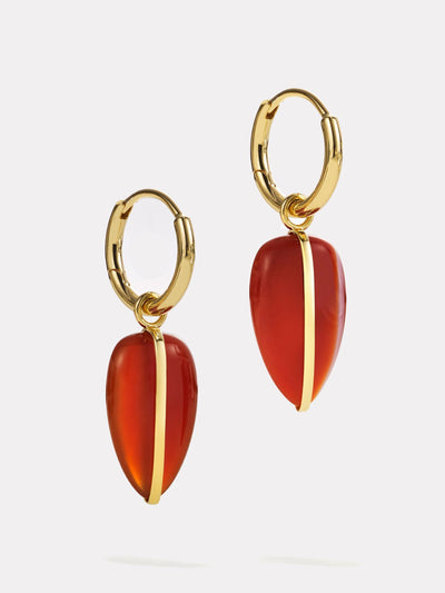 By Pariah 14K pebble earrings red carnelian at Collagerie