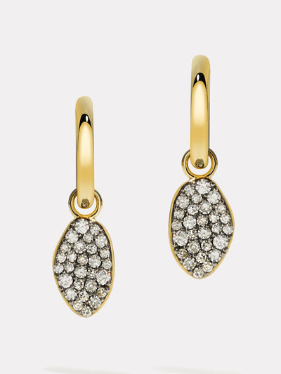 By Pariah Gold and black rhodium diamond cluster drop earrings at Collagerie