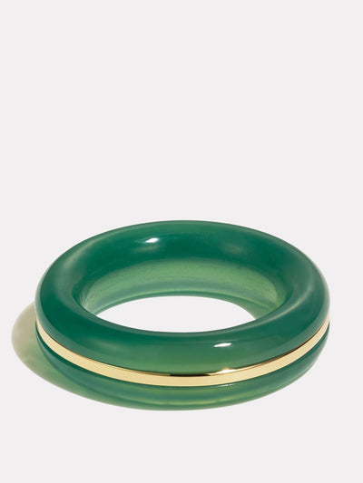 By Pariah Green chalcedony Essential stacking ring at Collagerie