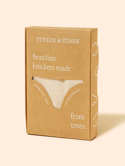 Stripe & Stare Sand brazilian knicker at Collagerie