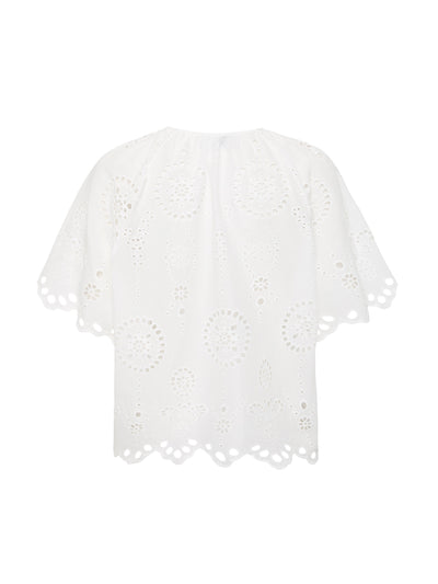 Matteau White broderie blouse at Collagerie