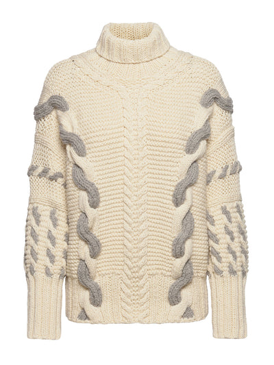 The Knotty Ones Barbora white wool turtleneck at Collagerie