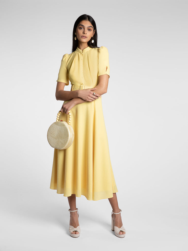 Ahana lemon short sleeve dress