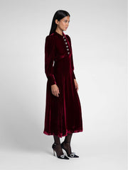 Calla burgundy velvet dress