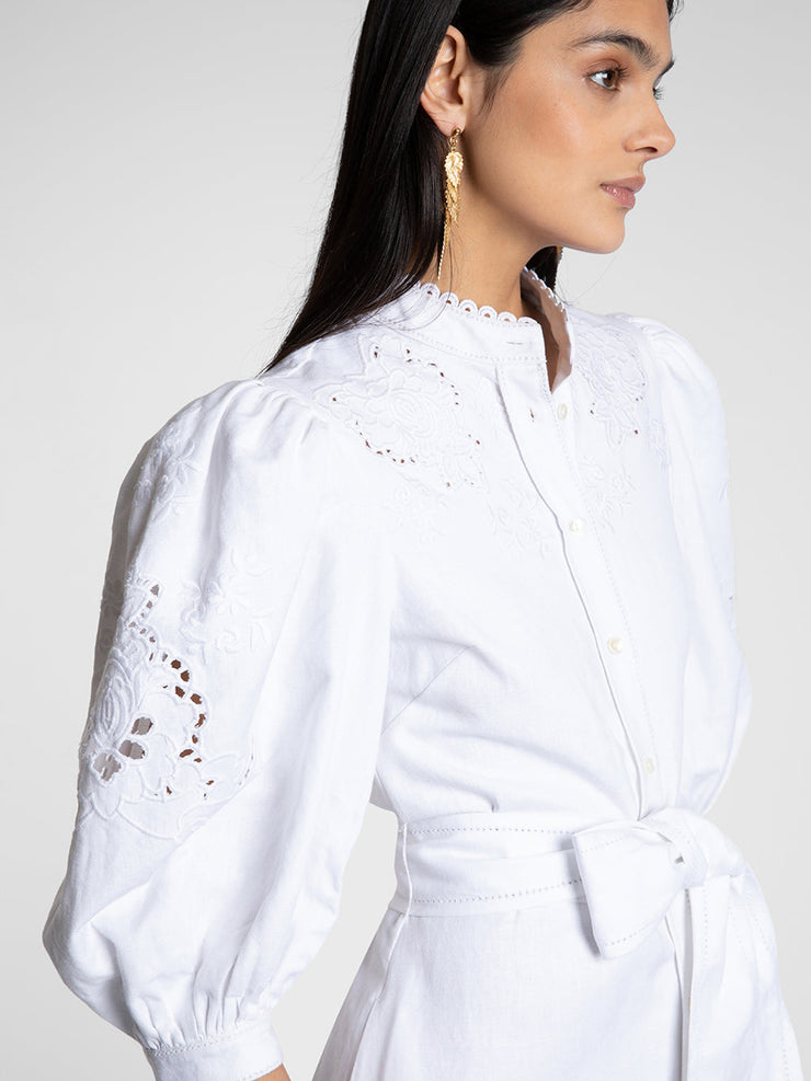 Esther white cutwork dress Clothing Beulah London    - Collagerie