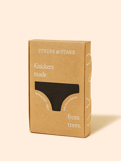 Stripe & Stare Black hipster knicker at Collagerie