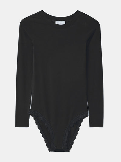 Stripe & Stare Black long sleeved bodysuit at Collagerie