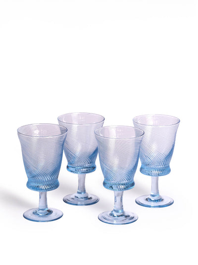 Sharland England Spiral wine glasses (set of 4) at Collagerie