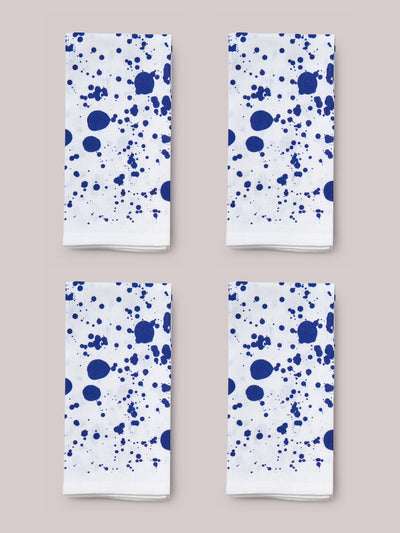 Hot Pottery Electric Blue Hot Pottery x Polkra napkins, set of 4 at Collagerie