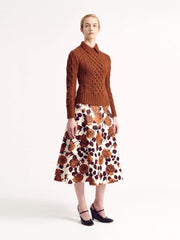 Camel roses taffeta faille skirt Clothing Emilia Wickstead    - Collagerie