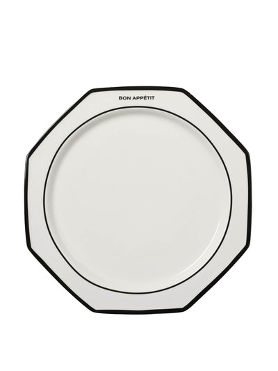 In the Roundhouse Black bon appetit octagonal plate set at Collagerie