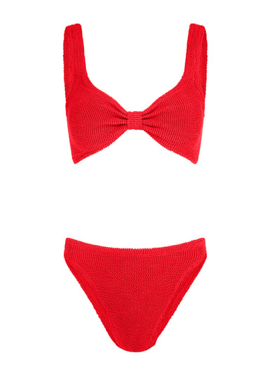 Hunza G Red Bonnie bikini at Collagerie