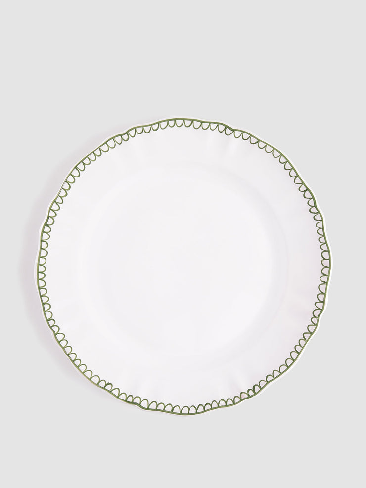 Green Bouclette dinner plate