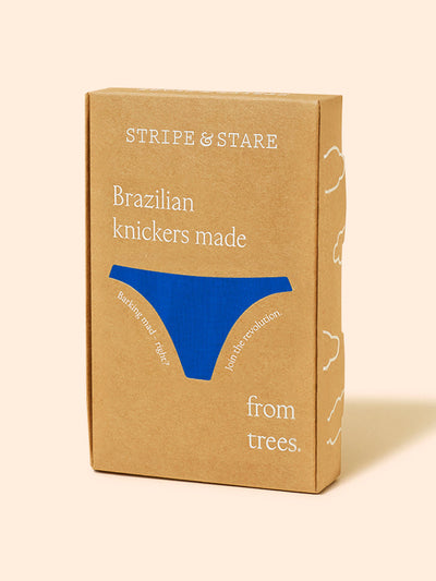 Stripe & Stare Sapphire brazilian knicker at Collagerie