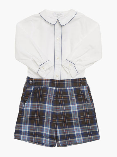 Amaia Blue tartan Buster suit at Collagerie
