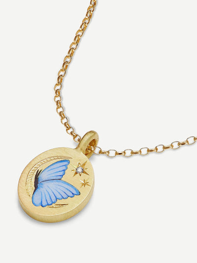 Cece Jewellery Butterfly and moon pendant at Collagerie