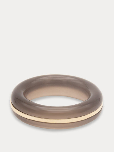 By Pariah Essential gem grey agate stacking ring at Collagerie