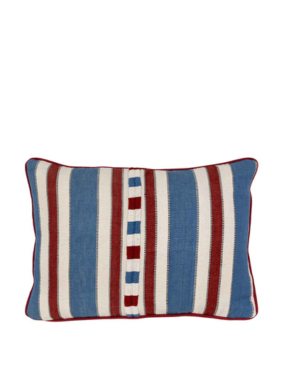 Wicklewood Raya red blue oblong cushion at Collagerie