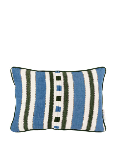 Wicklewood Raya blue green oblong cushion at Collagerie