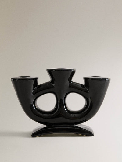 Zara Home x Collagerie Triple ceramic candelabra at Collagerie