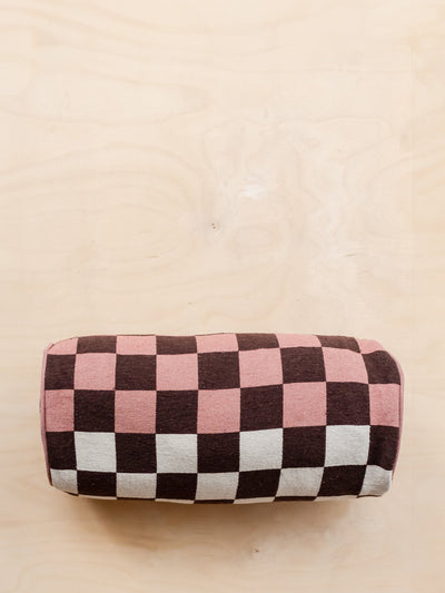 TBCo Cotton cushion cover in reversible bolster checkerboard at Collagerie