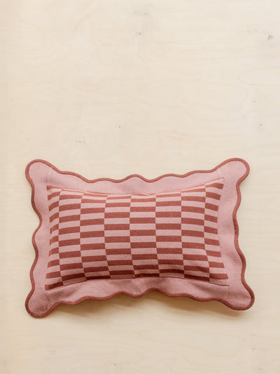 TBCo Cotton cushion cover in rose checkerboard at Collagerie