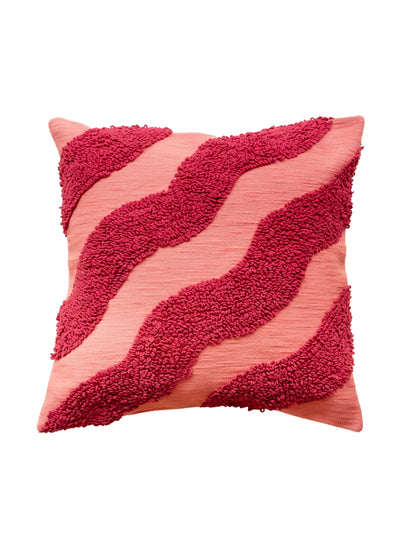 TBCo Textured magenta wave cotton cushion cover at Collagerie