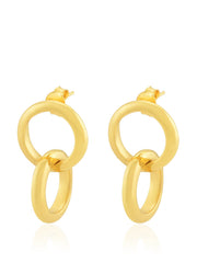 Gold Celestine double hoops