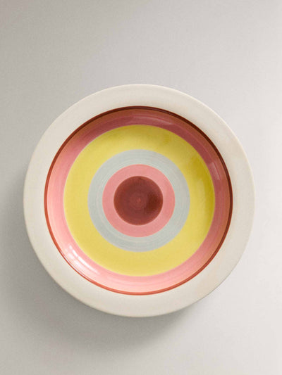 Zara Home x Collagerie Ceramic serving dish with circles at Collagerie
