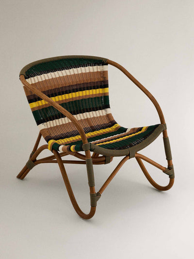 Zara Home x Collagerie COMING SOON - Multicoloured woven chair at Collagerie