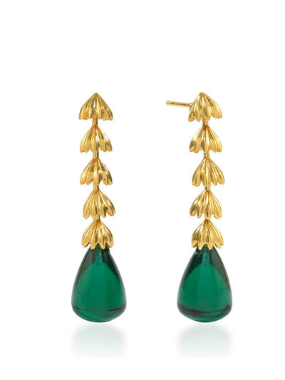 Shyla Jewellery Emerald Chandelier earrings at Collagerie