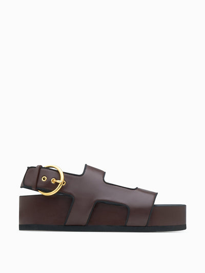 NEOUS Dark chocolate Cher sandals at Collagerie