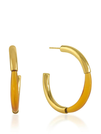 Shyla Jewellery Citrine Chunky hoops at Collagerie