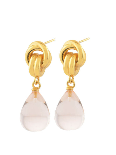 Shyla Jewellery Champagne chunky knot earrings at Collagerie