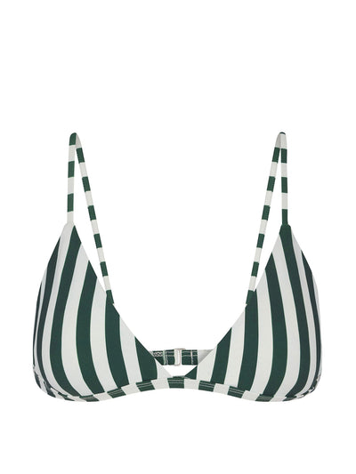 Anemos Green vertical stripes classic triangle bikini at Collagerie