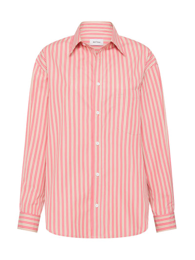 Matteau Rose stripe classic stripe shirt at Collagerie