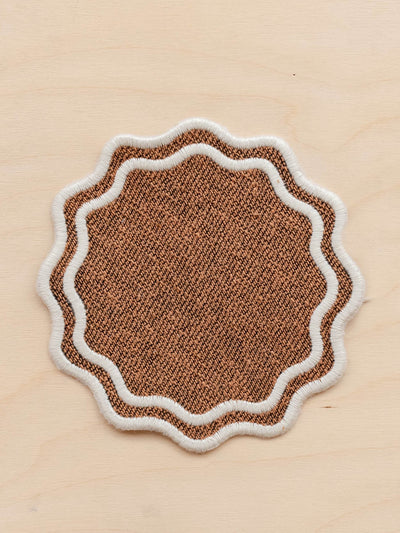 TBCo Cotton coasters in camel, set of 2 at Collagerie